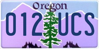 OR license plate 012UCS