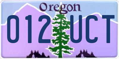 OR license plate 012UCT