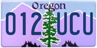 OR license plate 012UCU