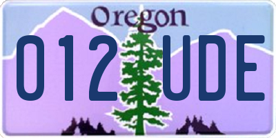 OR license plate 012UDE