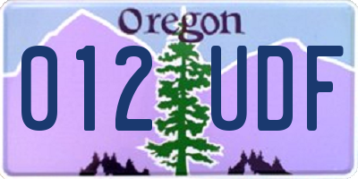 OR license plate 012UDF
