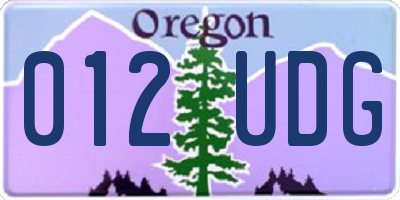 OR license plate 012UDG