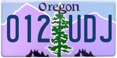 OR license plate 012UDJ