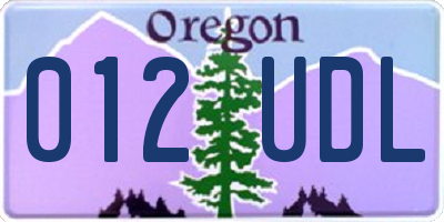 OR license plate 012UDL