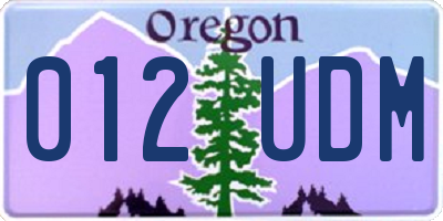 OR license plate 012UDM