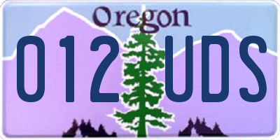 OR license plate 012UDS