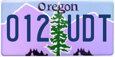 OR license plate 012UDT