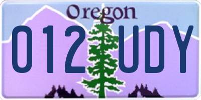 OR license plate 012UDY