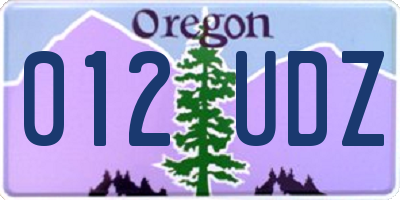 OR license plate 012UDZ