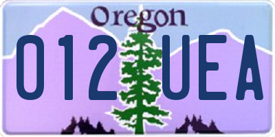 OR license plate 012UEA