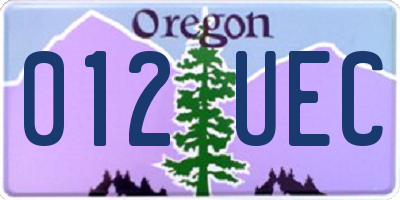 OR license plate 012UEC