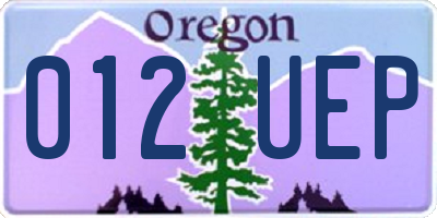 OR license plate 012UEP