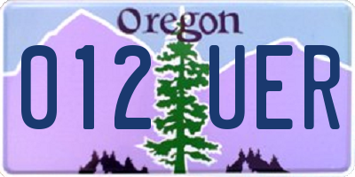 OR license plate 012UER