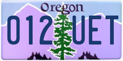 OR license plate 012UET