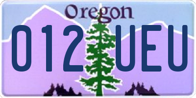 OR license plate 012UEU