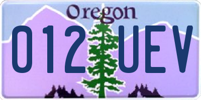 OR license plate 012UEV