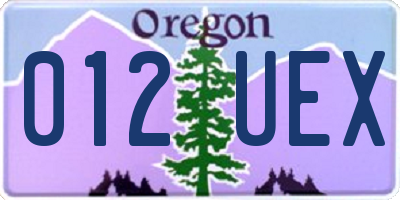 OR license plate 012UEX