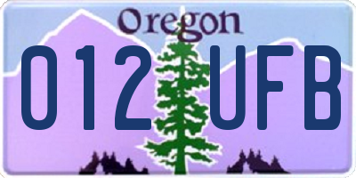 OR license plate 012UFB