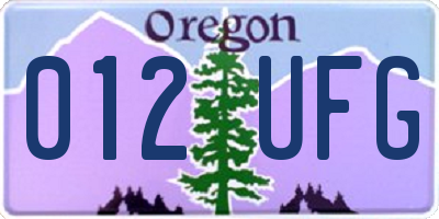 OR license plate 012UFG