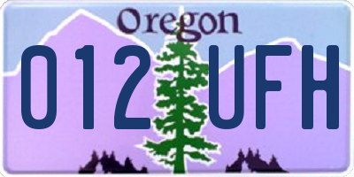 OR license plate 012UFH
