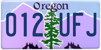 OR license plate 012UFJ
