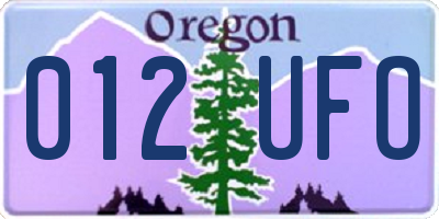 OR license plate 012UFO