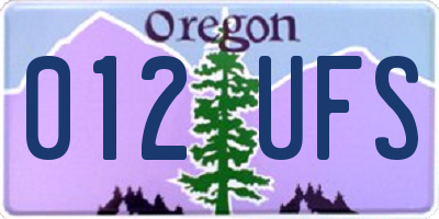 OR license plate 012UFS