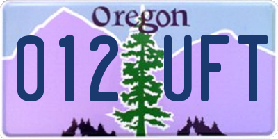 OR license plate 012UFT