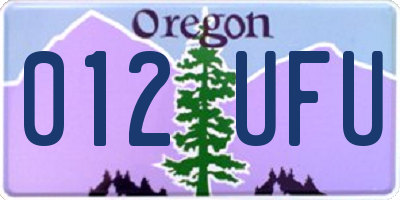 OR license plate 012UFU