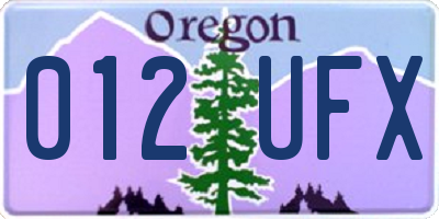OR license plate 012UFX