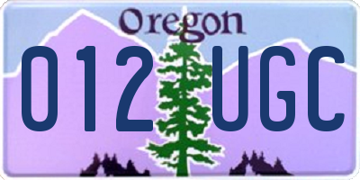 OR license plate 012UGC