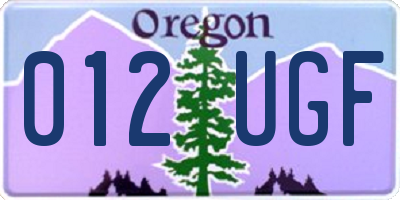 OR license plate 012UGF
