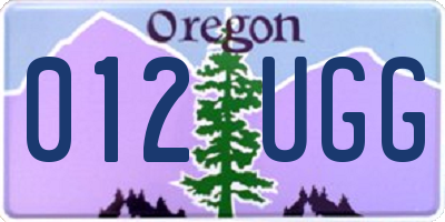 OR license plate 012UGG