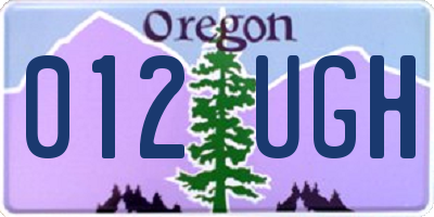 OR license plate 012UGH