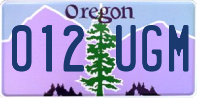 OR license plate 012UGM