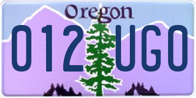 OR license plate 012UGO