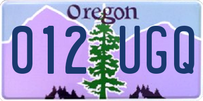 OR license plate 012UGQ