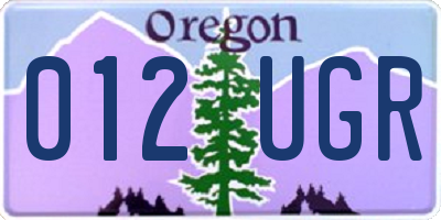OR license plate 012UGR