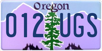 OR license plate 012UGS
