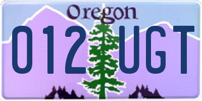 OR license plate 012UGT