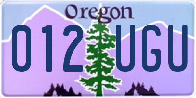 OR license plate 012UGU