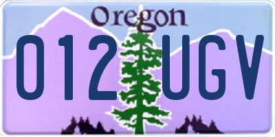 OR license plate 012UGV