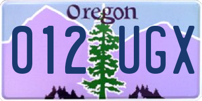 OR license plate 012UGX