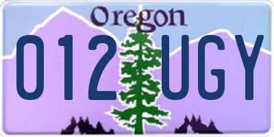 OR license plate 012UGY
