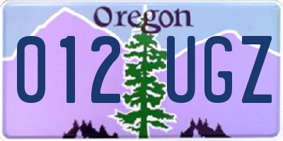 OR license plate 012UGZ