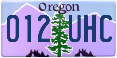 OR license plate 012UHC