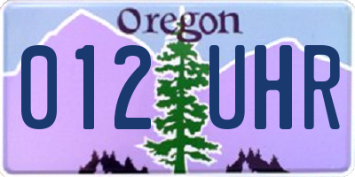 OR license plate 012UHR