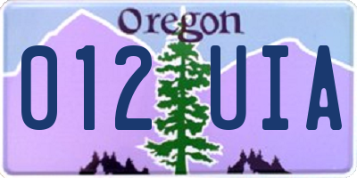 OR license plate 012UIA