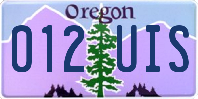 OR license plate 012UIS