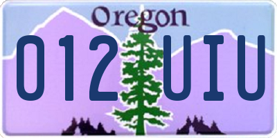 OR license plate 012UIU